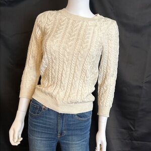 H&M Ivory Cable Knit Sweater